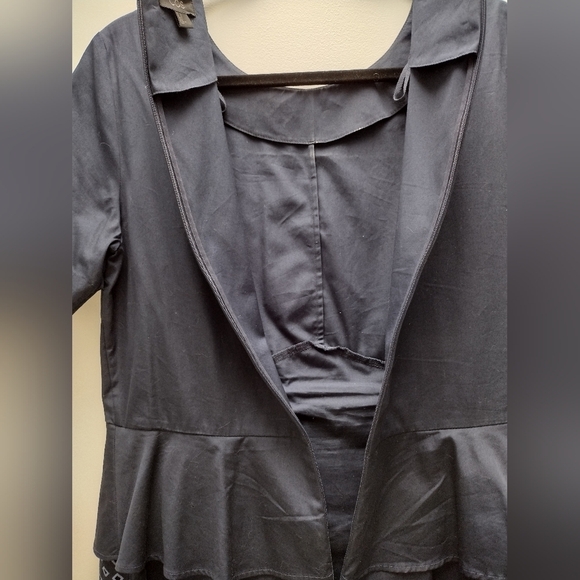 COS Peplum Tiered Dress Navy Blue Eyelet Detail. Very good condition. Size 12. - Picture 5 of 7